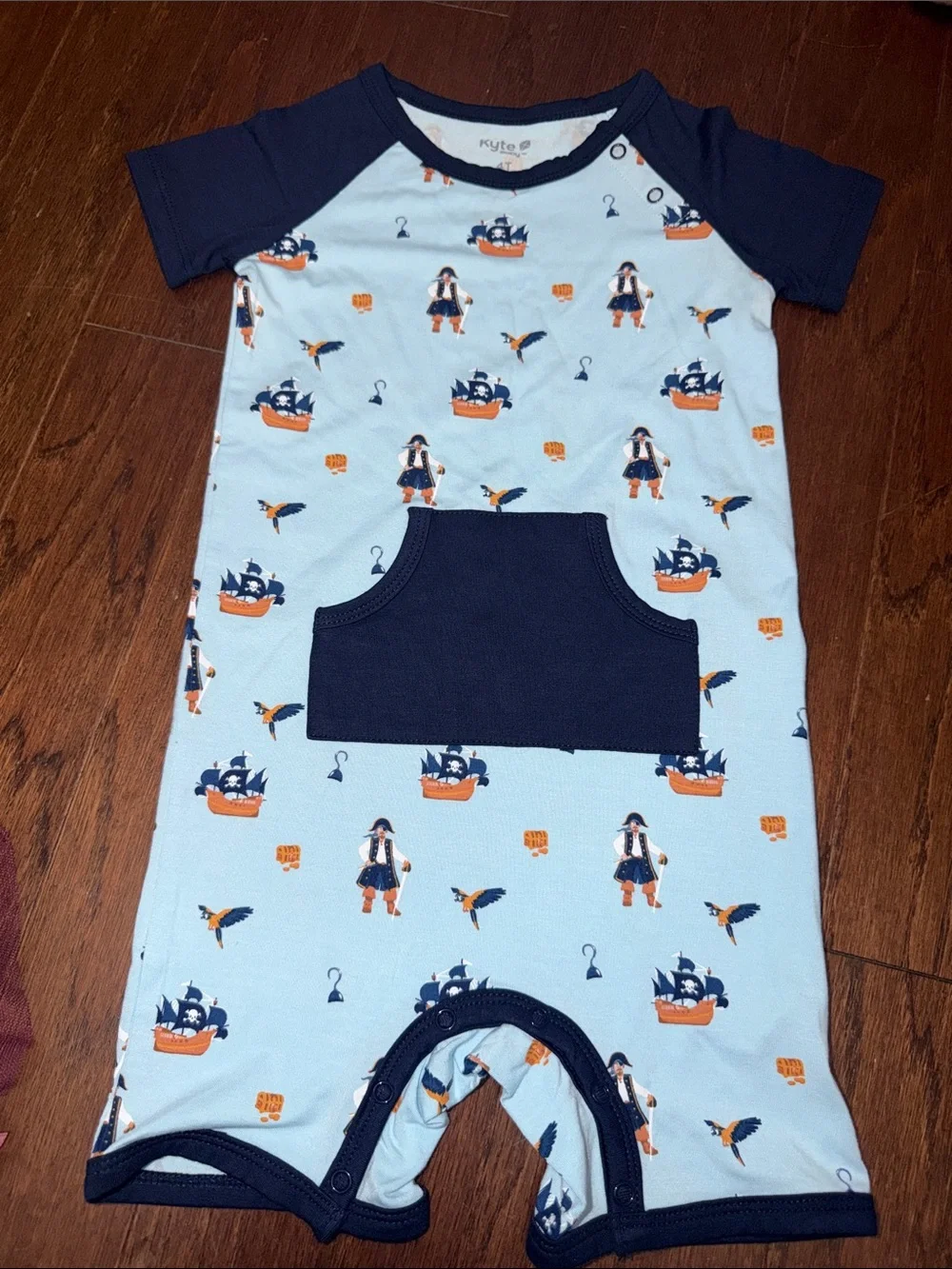 Kyte Baby Ahoy Matey! Shortall Romper- 4T- NWOT
